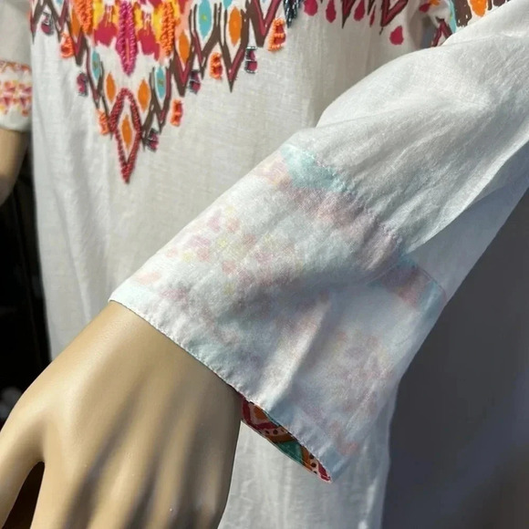 Beaded,tropical,cotton,slight sheer,super lightweight beach,sundress,resortwear - Picture 8 of 14